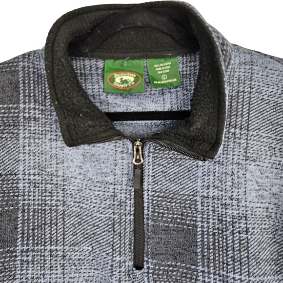 Stillwater Supply Co Men's Plaid 1/4 Zip Fleece Pullover Top Size Large - Picture 5 of 7
